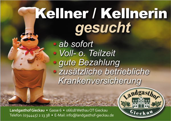 Kellner oder Kellnerin gesucht