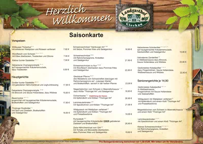 Saisonkarte Landgasthof