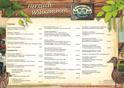 Spargelkarte 2026 Landgasthof