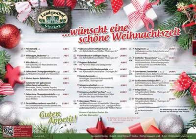Speisekarte Weihnachten 2025